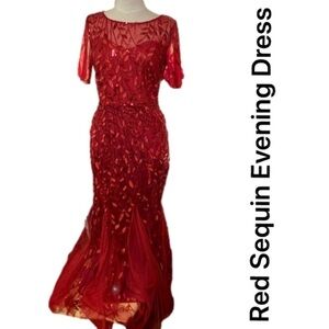 🌷EVER Pretty🌷Sheer Floral Sequin Mermaid  Fishtail Style Dress